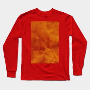 Orange Fire Embers Stone Marble Splash Abstract Artwork Long Sleeve T-Shirt